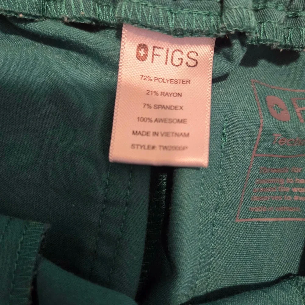 FIGS Yola Skinny Scrub Pants Green Womens XS Petite TW2000P PO#1700